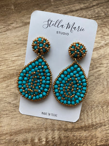 Turquoise Seed Bead Earrings