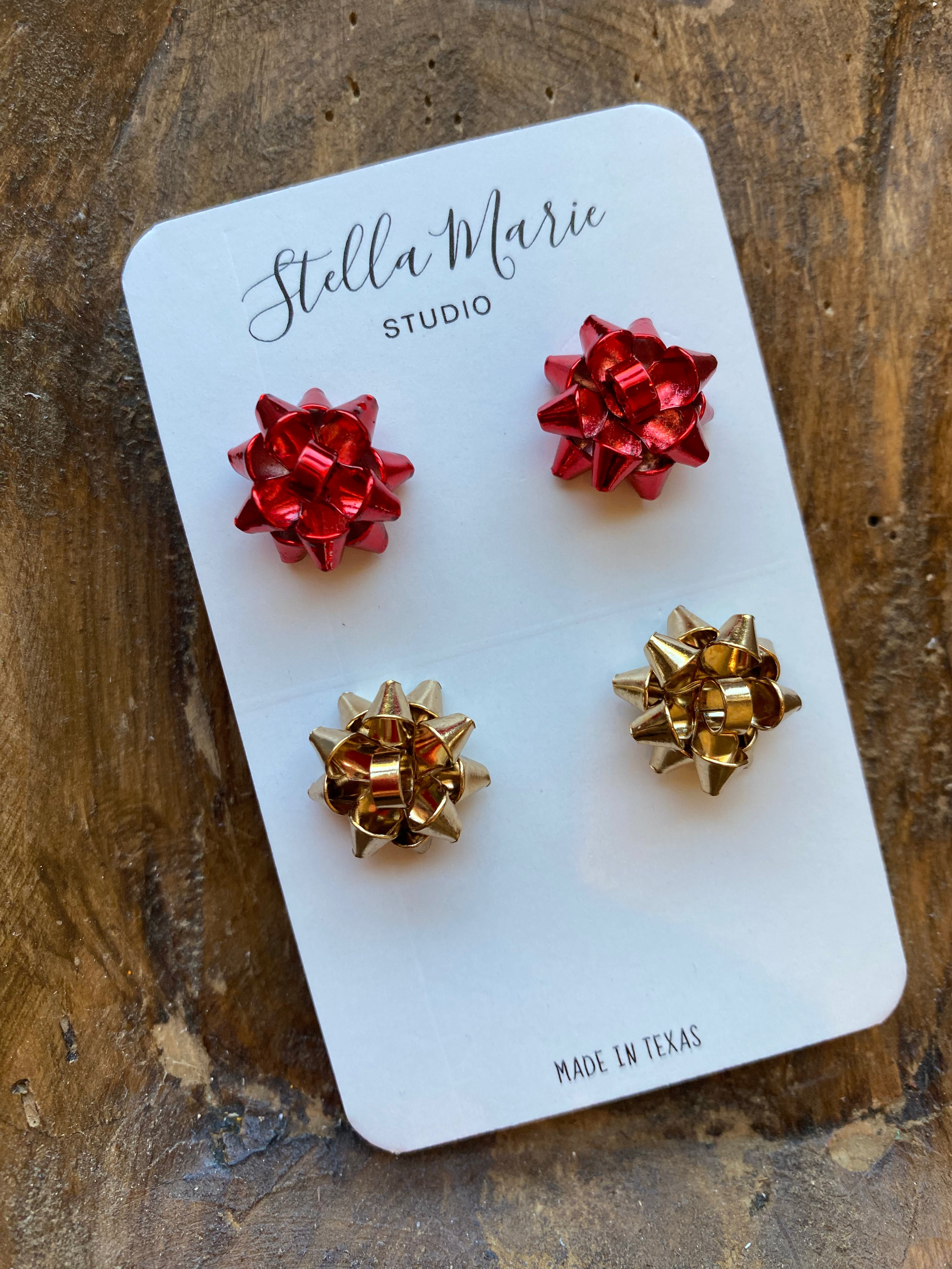 MULTIPLE COMBINATIONS: Christmas Bow Stud 2-pack