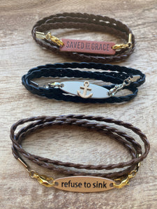 MULTIPLE STYLES: Triple-Wrapped Leather Braided Bracelets