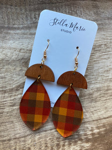 Festive Fall Plaid Acrylic Earrings